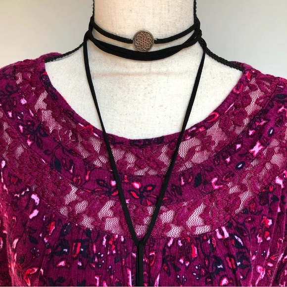 Faded Glory Plum Flowy Peasant Top XXL - Picture 3 of 6